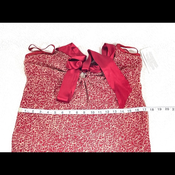 Hi Studio by Jonathan Martin Dress Sz 10 100% Silk Red/White Mix Spaghetti Strap - Picture 8 of 10
